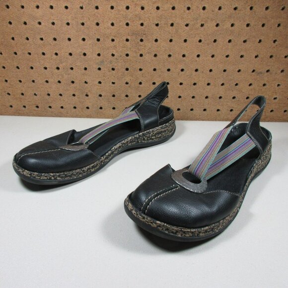 Reiker womens black w rainbow straps Daisy closed slingback sandals 10.5 M 41 - Picture 1 of 6